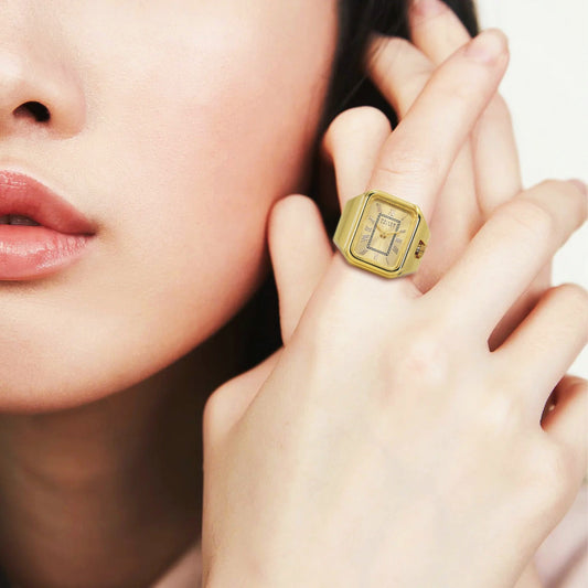 Reign Gold Tone - Stainless Steel Ring Watch